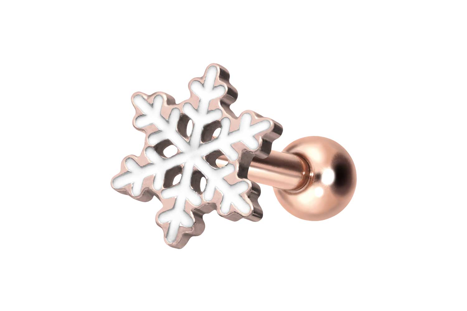 Titan Ohrpiercing mit Innengewinde SCHNEEFLOCKE